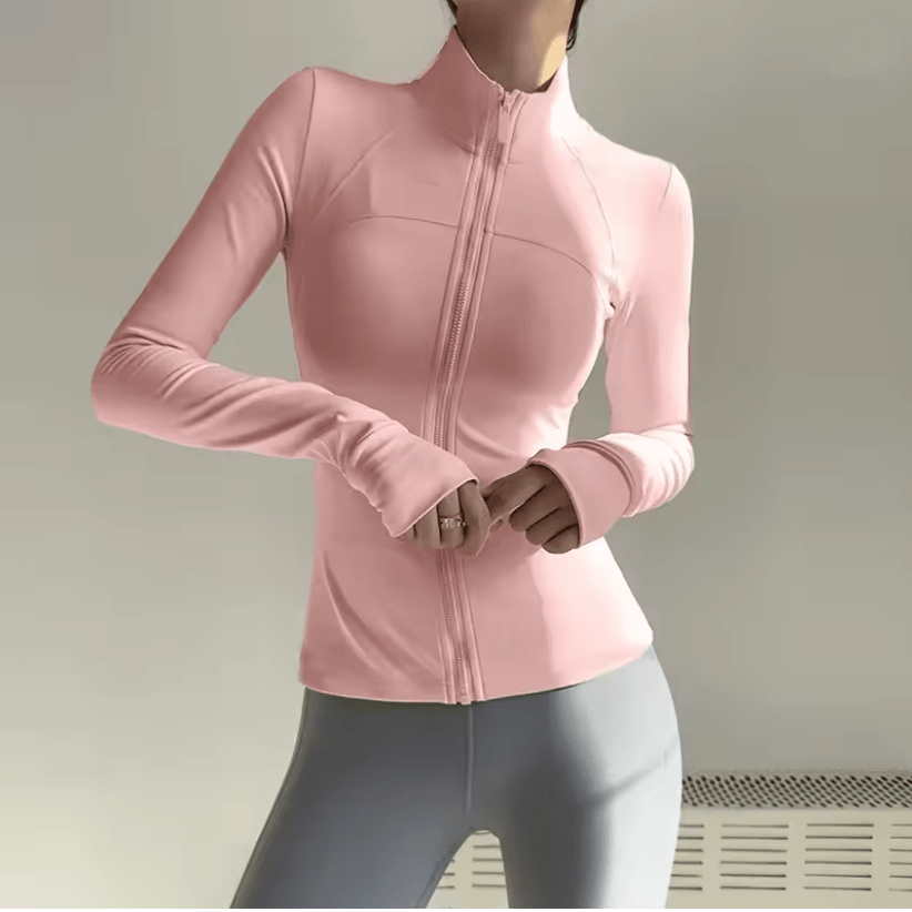 ZenFlex Lightweight Zip-Up Fitness Jacket for Women