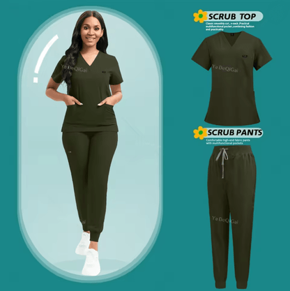 FlexCare Womens Stretch Jogger Scrub Set 9