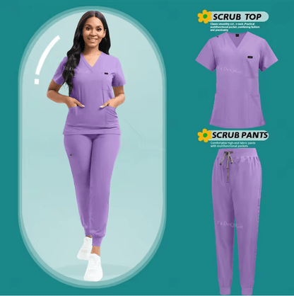 FlexCare Womens Stretch Jogger Scrub Set 8