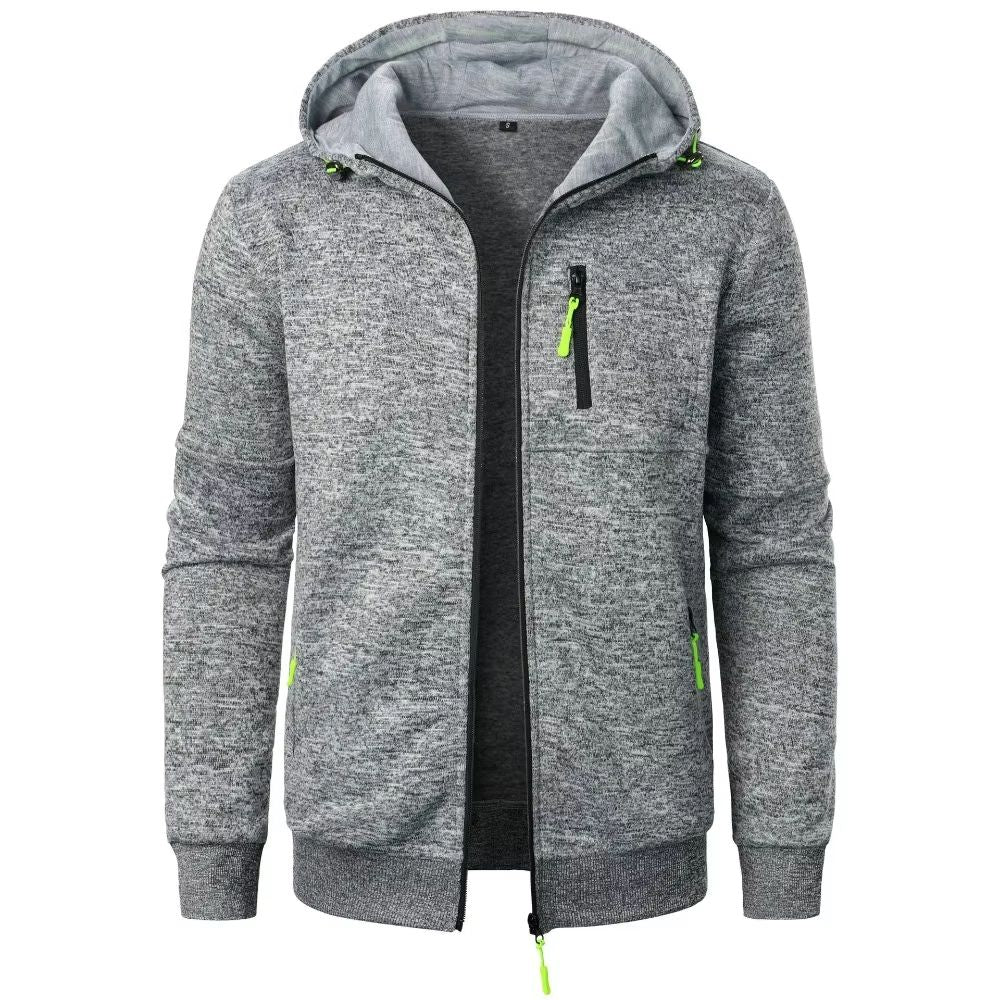 Mens Sports Fitness Hooded Cardigan ZipUp Sweatshirt Baseball Jacket 4