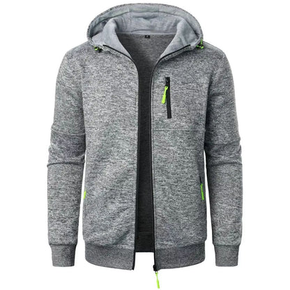 Mens Sports Fitness Hooded Cardigan ZipUp Sweatshirt Baseball Jacket 4