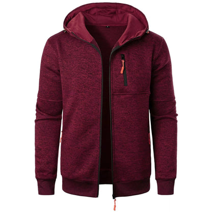 Mens Sports Fitness Hooded Cardigan ZipUp Sweatshirt Baseball Jacket 9