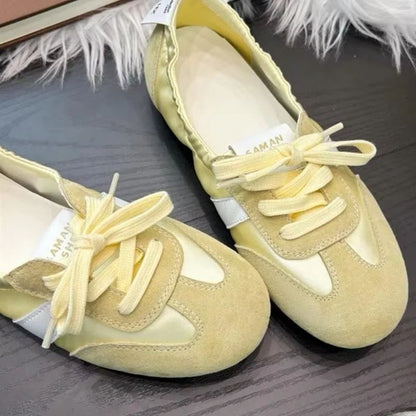 Women Ballet Flat Shoes Round Toe Breathable Mary Jane Strap