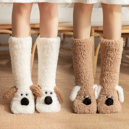Cozy Velvet Coral Fleece Floor Socks for Autumn and Winter