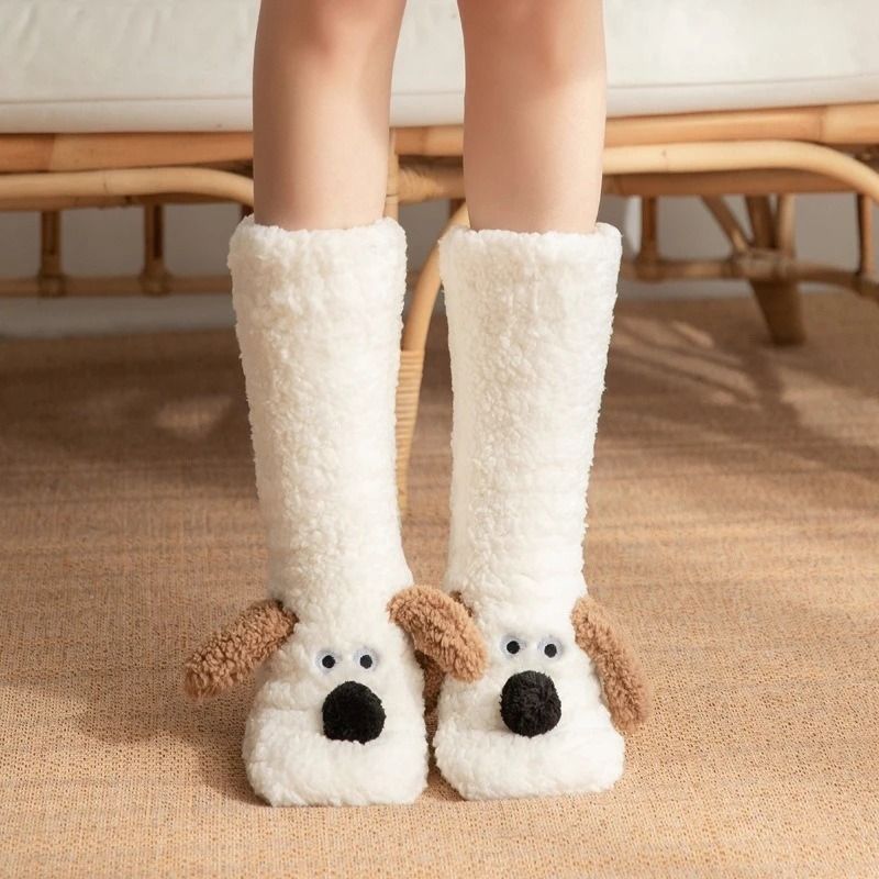 Cozy Velvet Coral Fleece Floor Socks For Autumn And Winter 9