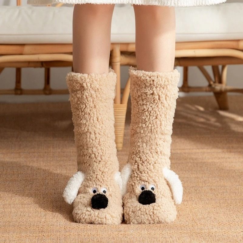 Cozy Velvet Coral Fleece Floor Socks For Autumn And Winter 10