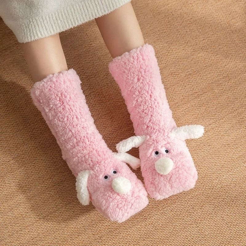 Cozy Velvet Coral Fleece Floor Socks For Autumn And Winter 3