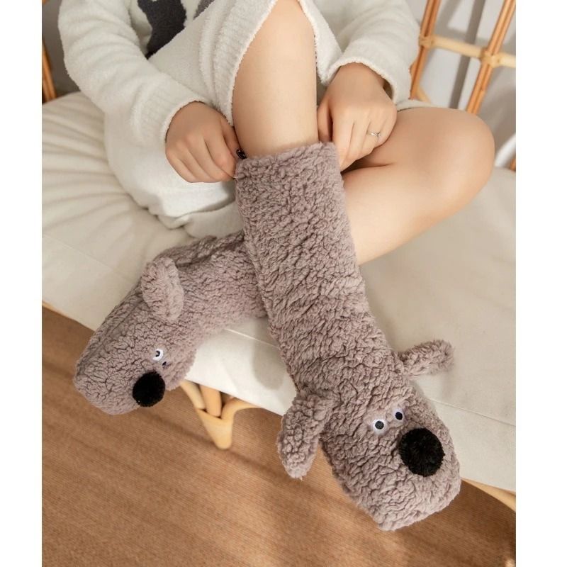 Cozy Velvet Coral Fleece Floor Socks For Autumn And Winter 4