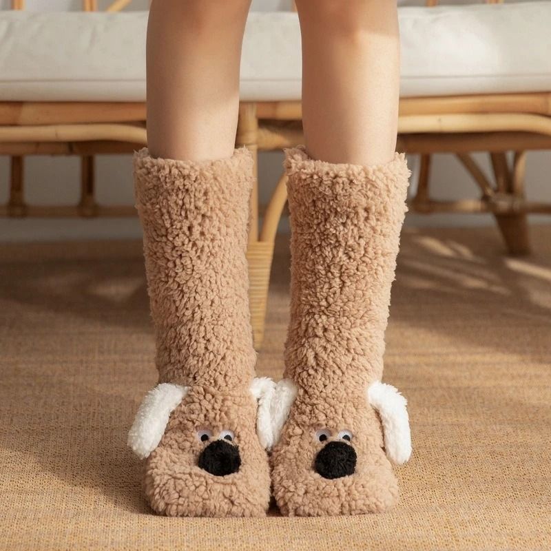 Cozy Velvet Coral Fleece Floor Socks For Autumn And Winter 6