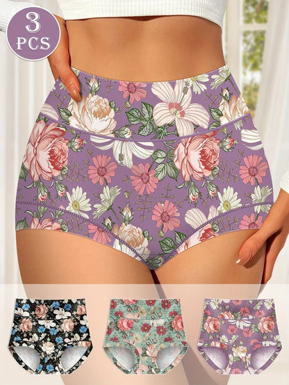 3 Pack High Waisted Tummy Control Panties with Hip Lifting Fit