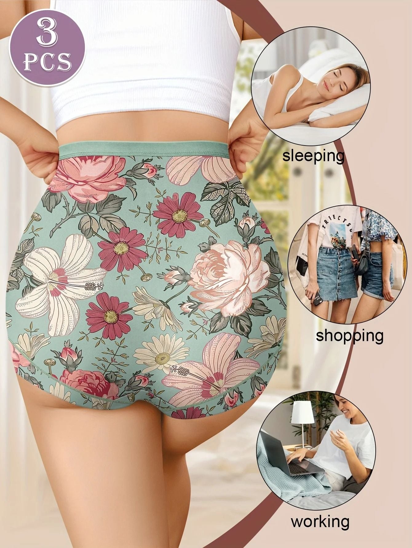 3 Pack High Waisted Tummy Control Panties With Hip Lifting Fit 1