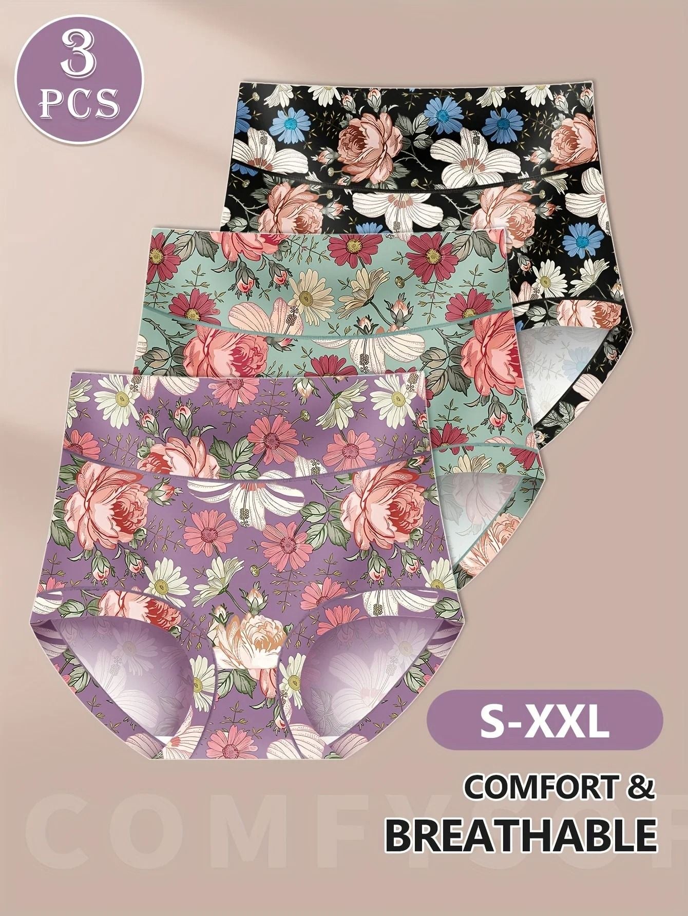 3 Pack High Waisted Tummy Control Panties With Hip Lifting Fit 2