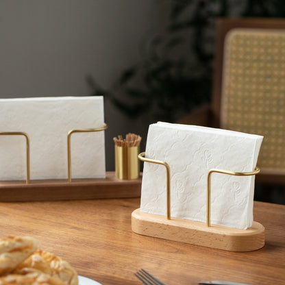 HeMu-Tooth Swab Tube Tissue Holder, Black Walnut Minimalist Dining Table Tissue Storage Rack for Restaurant Coffee Shops