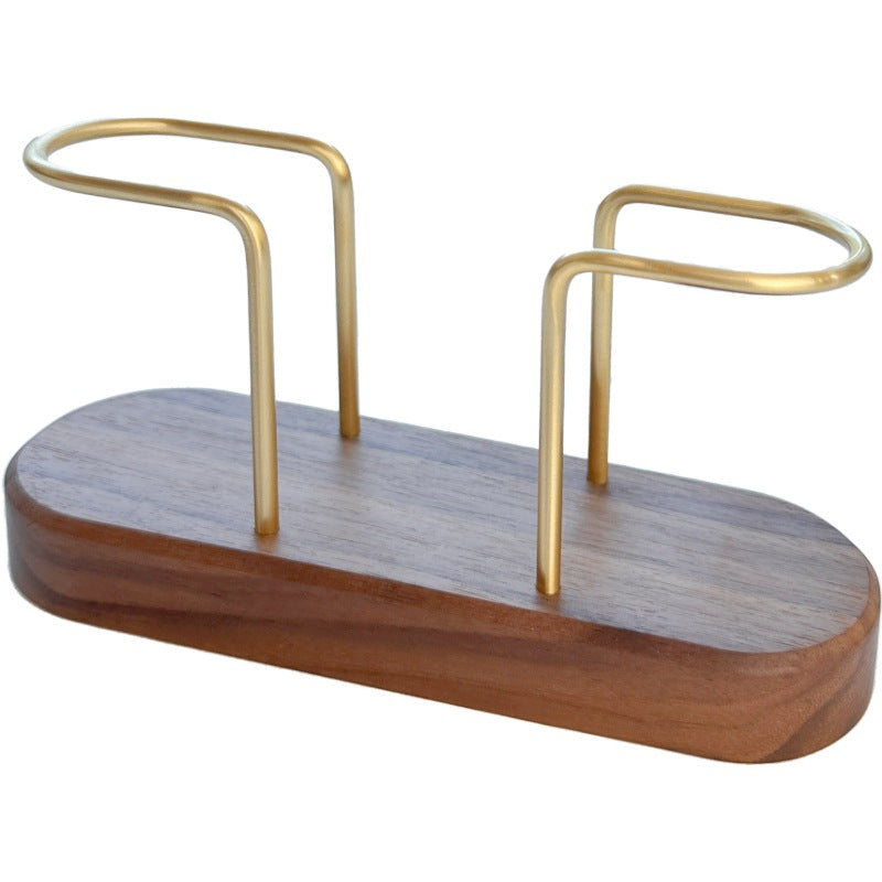 HeMu-Tooth Swab Tube Tissue Holder, Black Walnut Minimalist Dining Table Tissue Storage Rack for Restaurant Coffee Shops