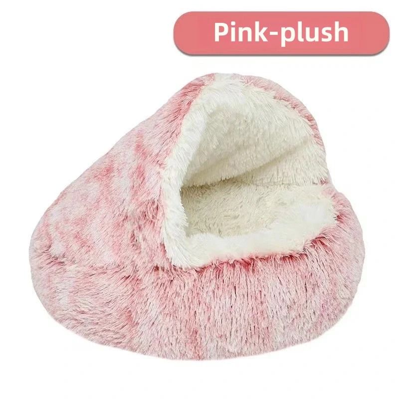Soft Plush Semi Enclosed Pet Nest Bed For Cats 10
