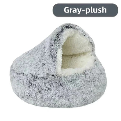 Soft Plush Semi Enclosed Pet Nest Bed For Cats 11