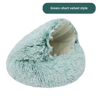 Soft Plush Semi Enclosed Pet Nest Bed For Cats 12