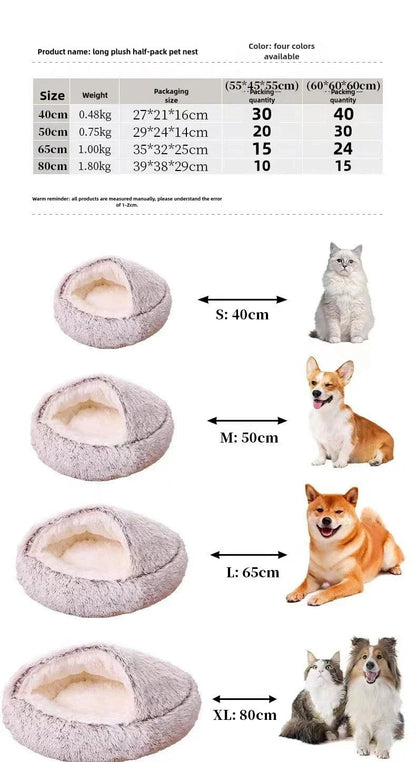 Soft Plush Semi Enclosed Pet Nest Bed For Cats 5