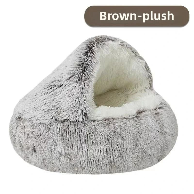 Soft Plush Semi Enclosed Pet Nest Bed For Cats 8