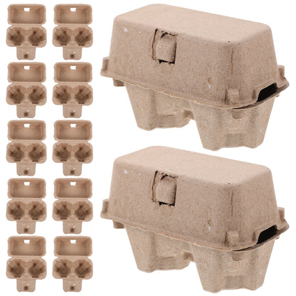 12Pcs Egg Carton, Paper Pulp Container Egg Box Storage Bulk Egg Holders, Chicken Egg Trays & Fridge Organizers for Safe