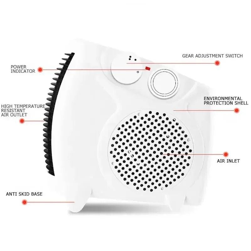 Portable Electric Heater Fan With Adjustable Warm Air Settings 4