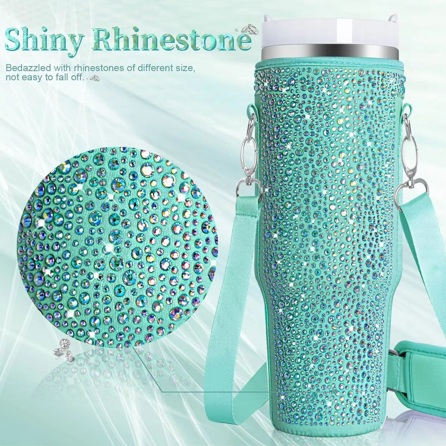 GlamGuard Rhinestone Lanyard Carrier For Stanley 40 Oz 2