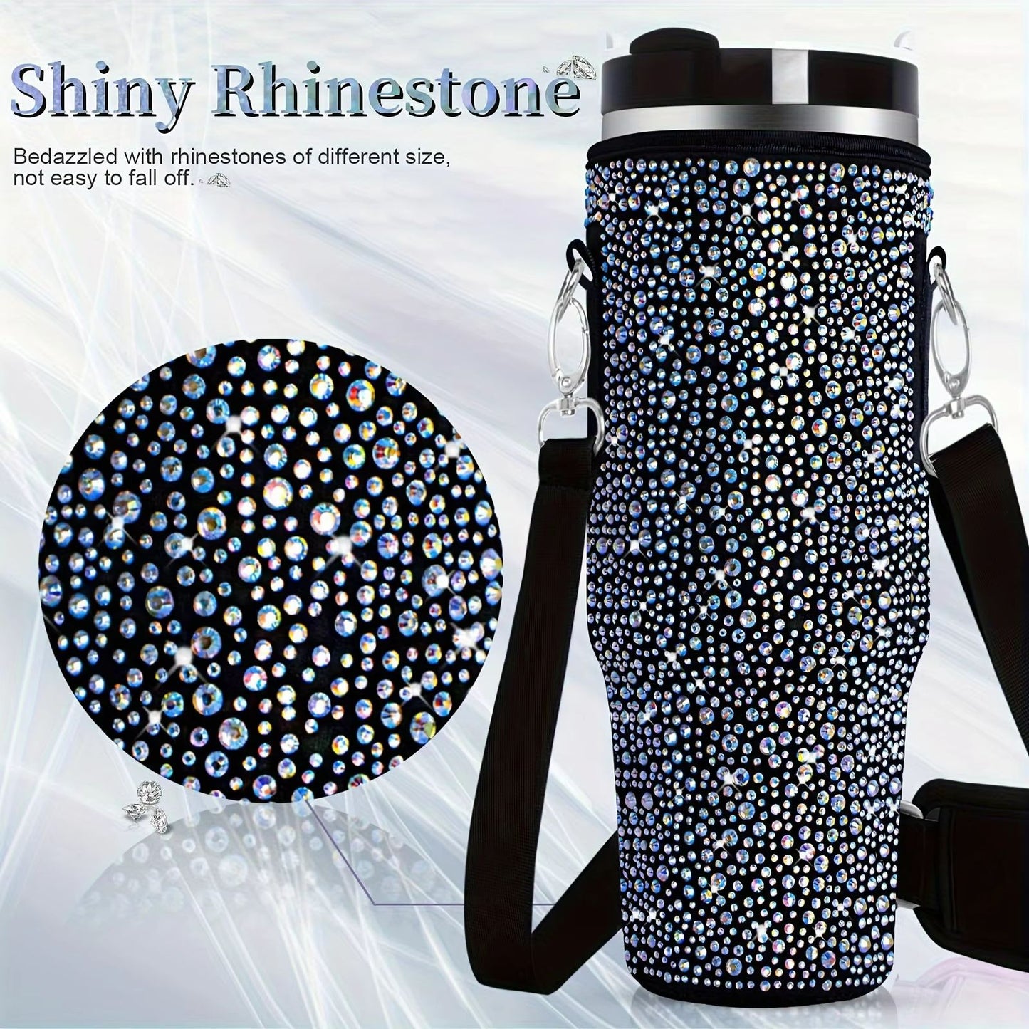 GlamGuard Rhinestone Lanyard Carrier For Stanley 40 Oz 3