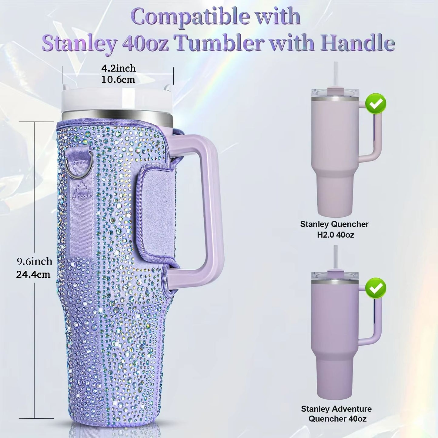 GlamGuard Rhinestone Lanyard Carrier For Stanley 40 Oz 4