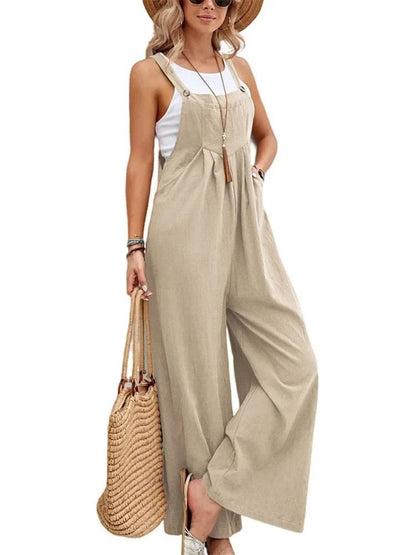 Women Loose Fit Fashion Overalls Wide Leg Baggy Bib Overalls Jumpsuit Dungarees Summer Jumpsuit Cas 1