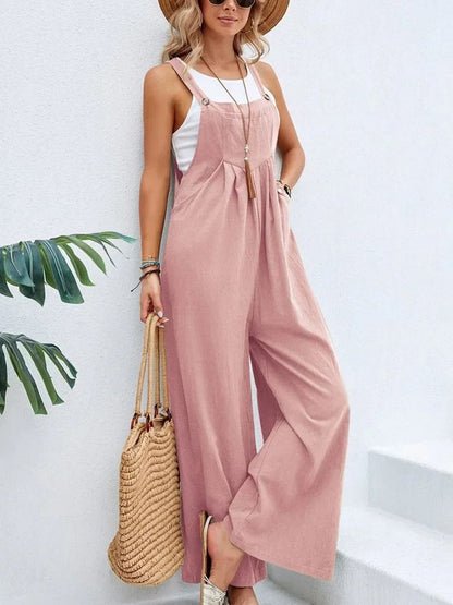 Women Loose Fit Fashion Overalls Wide Leg Baggy Bib Overalls Jumpsuit Dungarees Summer Jumpsuit Cas 4