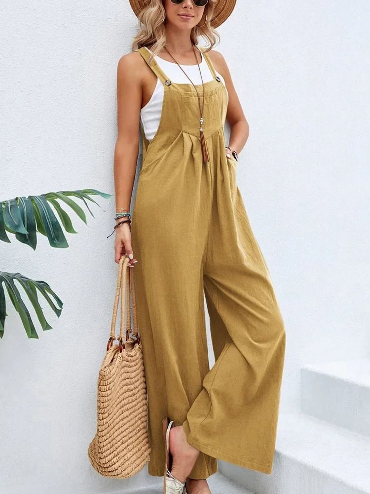 Women Loose Fit Fashion Overalls Wide Leg Baggy Bib Overalls Jumpsuit Dungarees Summer Jumpsuit Cas 5
