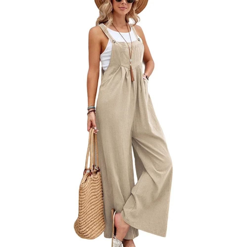 Women Loose Fit Fashion Overalls Wide Leg Baggy Bib Overalls Jumpsuit Dungarees Summer Jumpsuit Cas 7