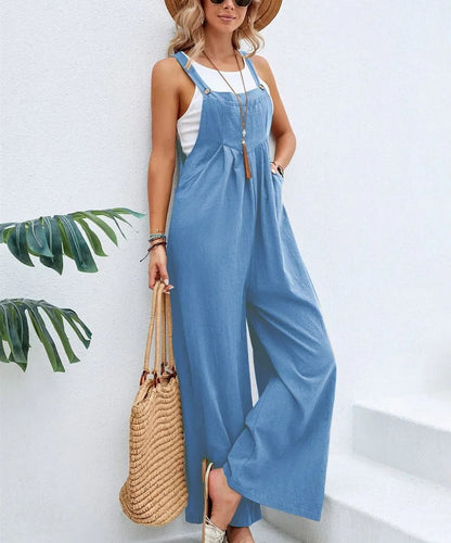 Women Loose Fit Fashion Overalls Wide Leg Baggy Bib Overalls Jumpsuit Dungarees Summer Jumpsuit Cas 10
