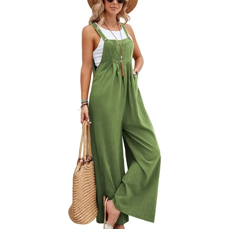 Women Loose Fit Fashion Overalls Wide Leg Baggy Bib Overalls Jumpsuit Dungarees Summer Jumpsuit Cas 11