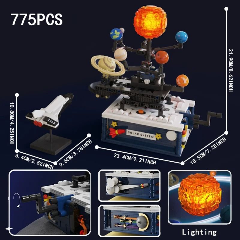 Creative Space Building Block Kits UFO Rocket Alien Astronaut Solar System 9