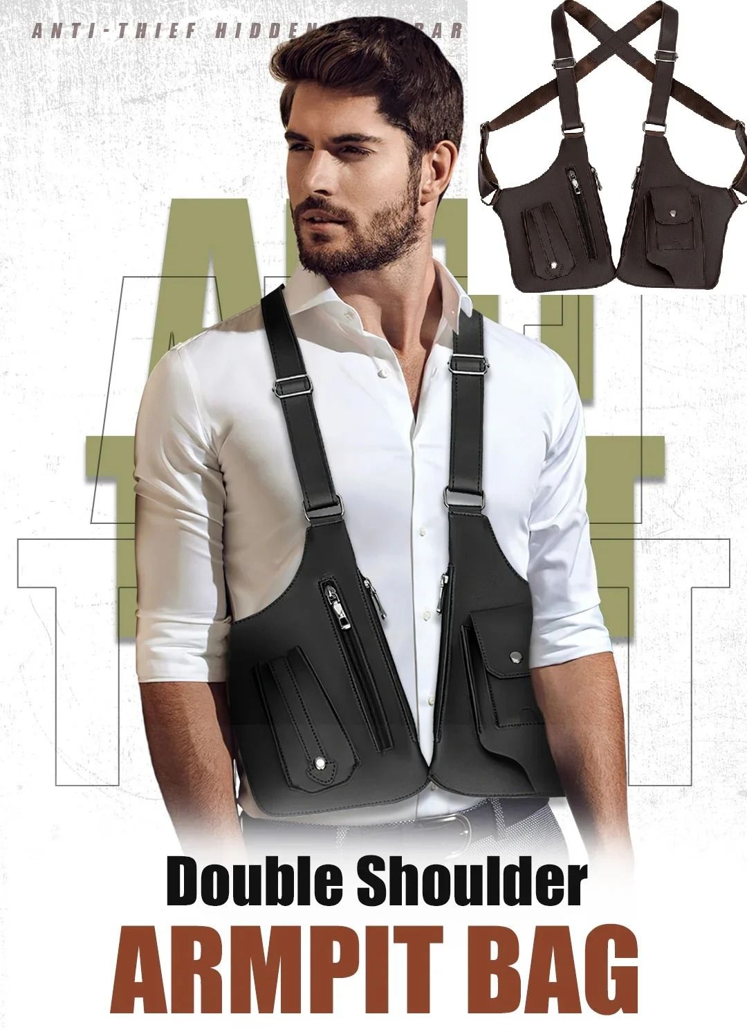 Medieval Leather Harness Holster Bag Hidden Anti Theft Phone Pouch