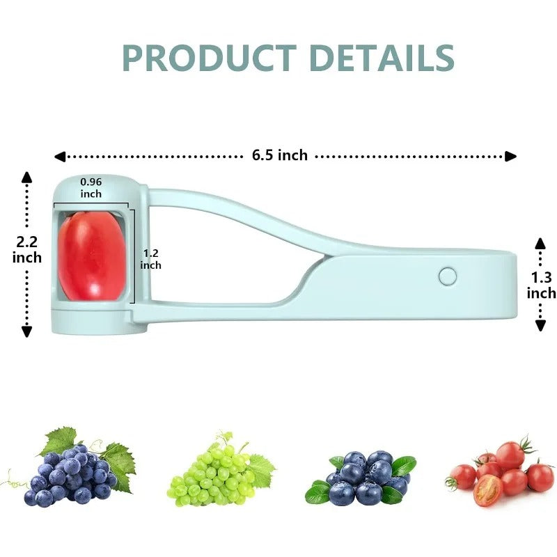 Kids Kitchen Set with Tomato Fruit Slicer Cutter Tool, Safe Grape Splitter for Toddlers, Montessori Cooking Class Gift