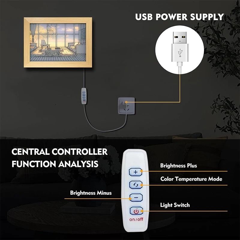 Decorative LED Light Painting USB Dimming Lamp 3