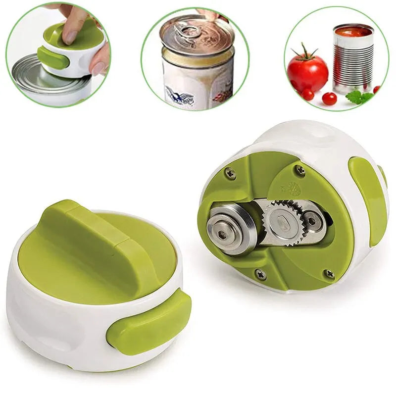Compact Portable Manual Can Opener, Beer Can-Do Mini Kitchen Gadget Tool, Easy Twist Release Safety Stainless Steel