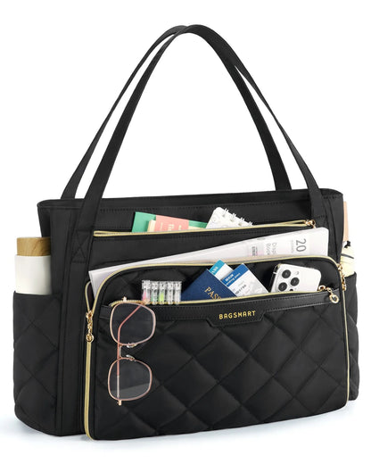 Quilted Laptop Tote Bag 156 Inch For Work And Travel 2