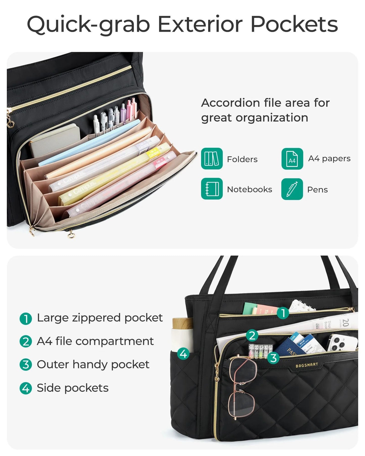 Quilted Laptop Tote Bag 156 Inch For Work And Travel 4