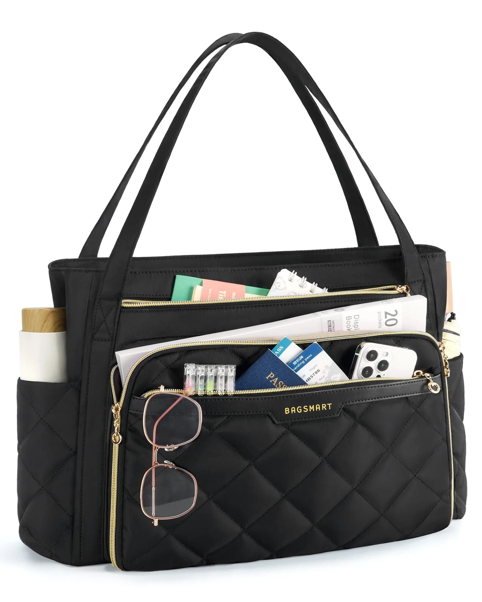 Quilted Laptop Tote Bag 156 Inch For Work And Travel 7