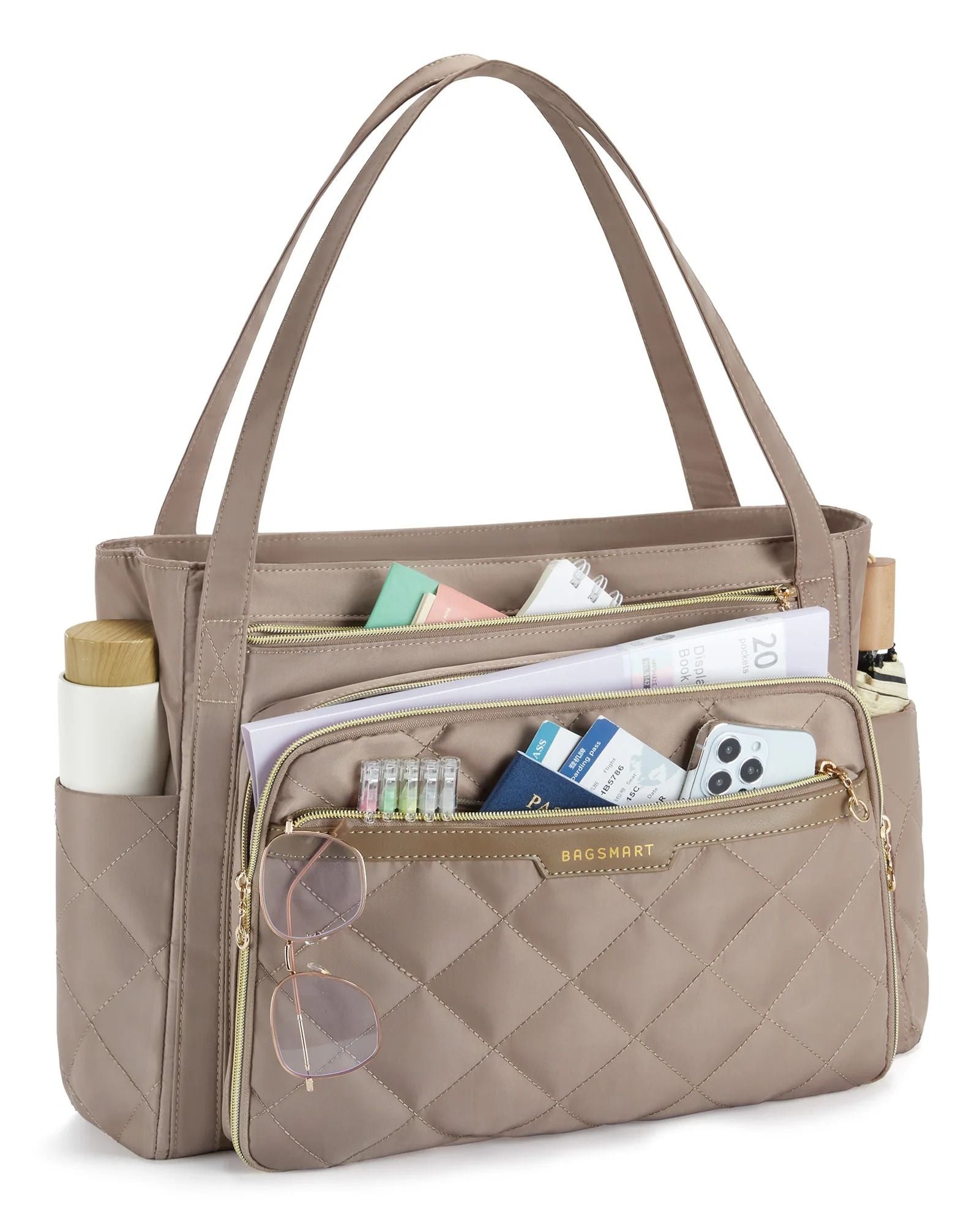 Quilted Laptop Tote Bag 156 Inch For Work And Travel 8