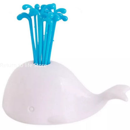 Cute Beluga White Whale Kitchen Accessories, Cooking Tools for Fruit Vegetables, Party Home Decor Fork Set