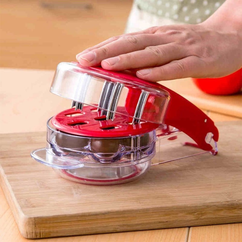6 Hole Cherry Corer With Container Kitchen Gadgets Tools, Novelty Cherry Pitter Stone Corer Remover, Pit 6 Fruit Tool