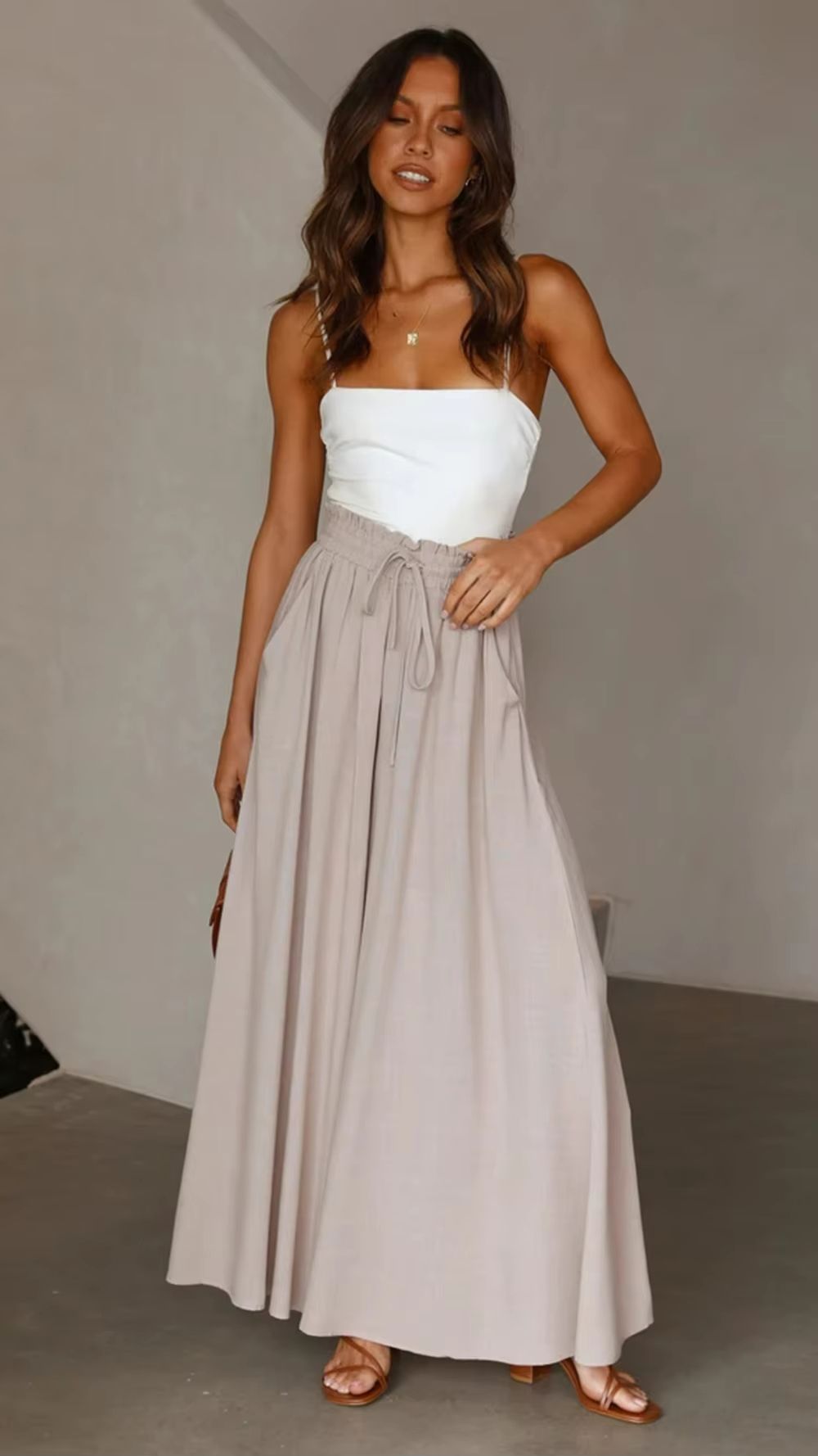 BreezeEase Womens Wide Leg Pants  Lightweight Elastic Waist Summer Trousers For Effortless Style 11
