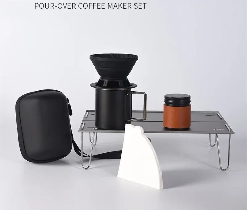 Travel Hand Brewed Coffee Set With Silicone Filter And Mug 9
