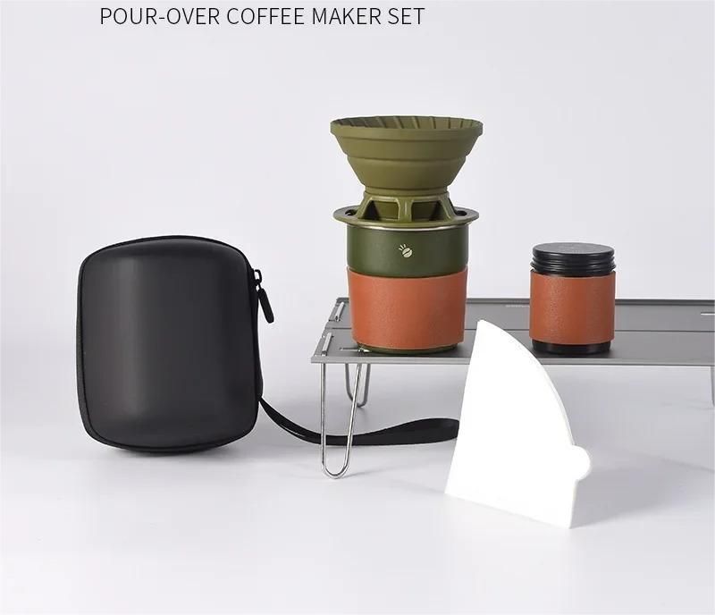 Travel Hand Brewed Coffee Set With Silicone Filter And Mug 10
