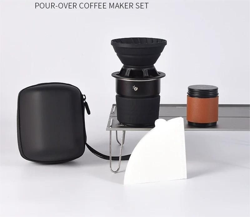 Travel Hand Brewed Coffee Set With Silicone Filter And Mug 7