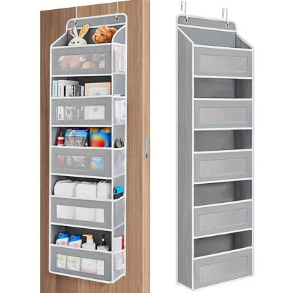 5 Shelf Hanging Storage Organizer Behind Door Anti Tilt Large Capacity Pockets 9